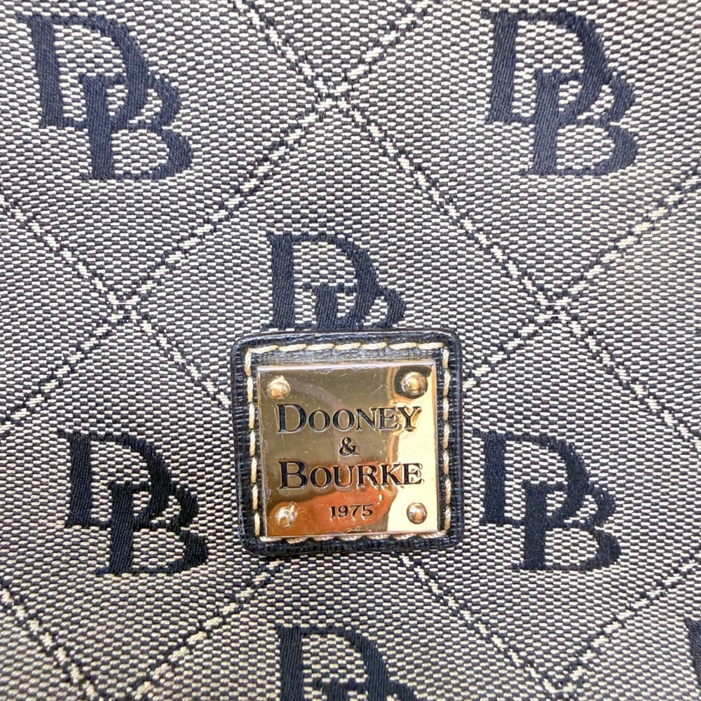 Dooney & Bourke Handbag Bundle Navy Suede Burgundy Leather Monogram Canvas 3pc - Picture 4 of 16